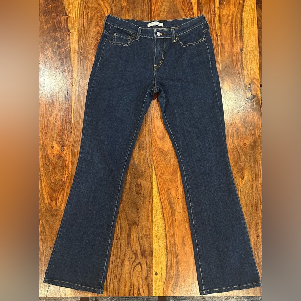 Levi Strauss 515 Bootcut size 10 long Dark Wash Jeans - Picture 2 of 14